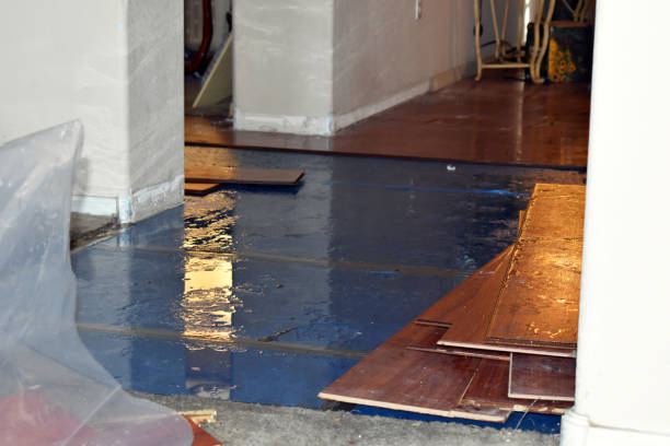 Professional Flood Damage Restoration technician working in Harrison, ME